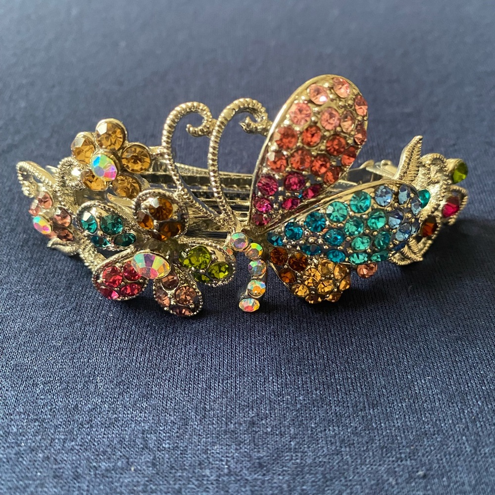 New Colorful Butterfly Crystals Hair Clip